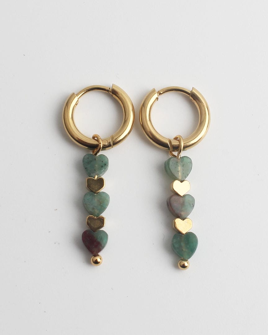 Triple Heart Earrings