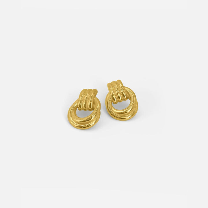 Graceful Gold Linked Knot Earrings