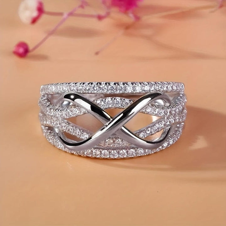 Infinity Pavé Crossover Statement Ring
