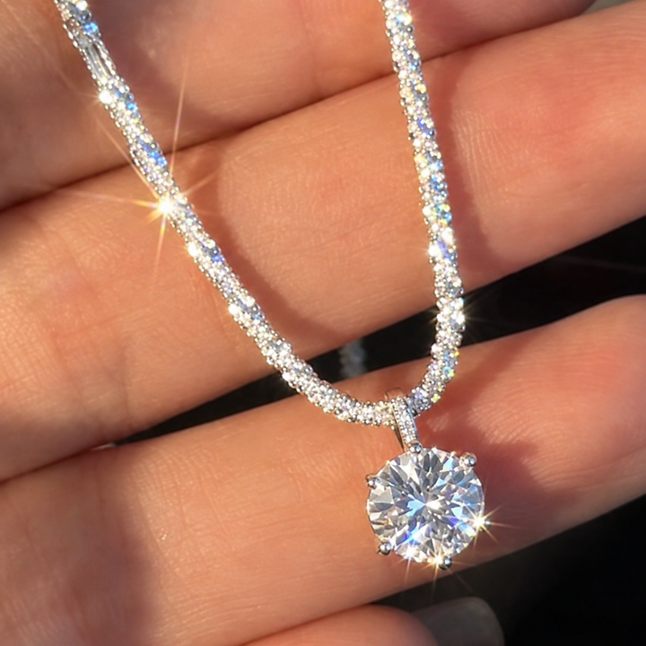 Round Solitaire Pendant Necklace