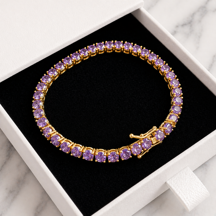 Amethyst Crystal Tennis Bracelet