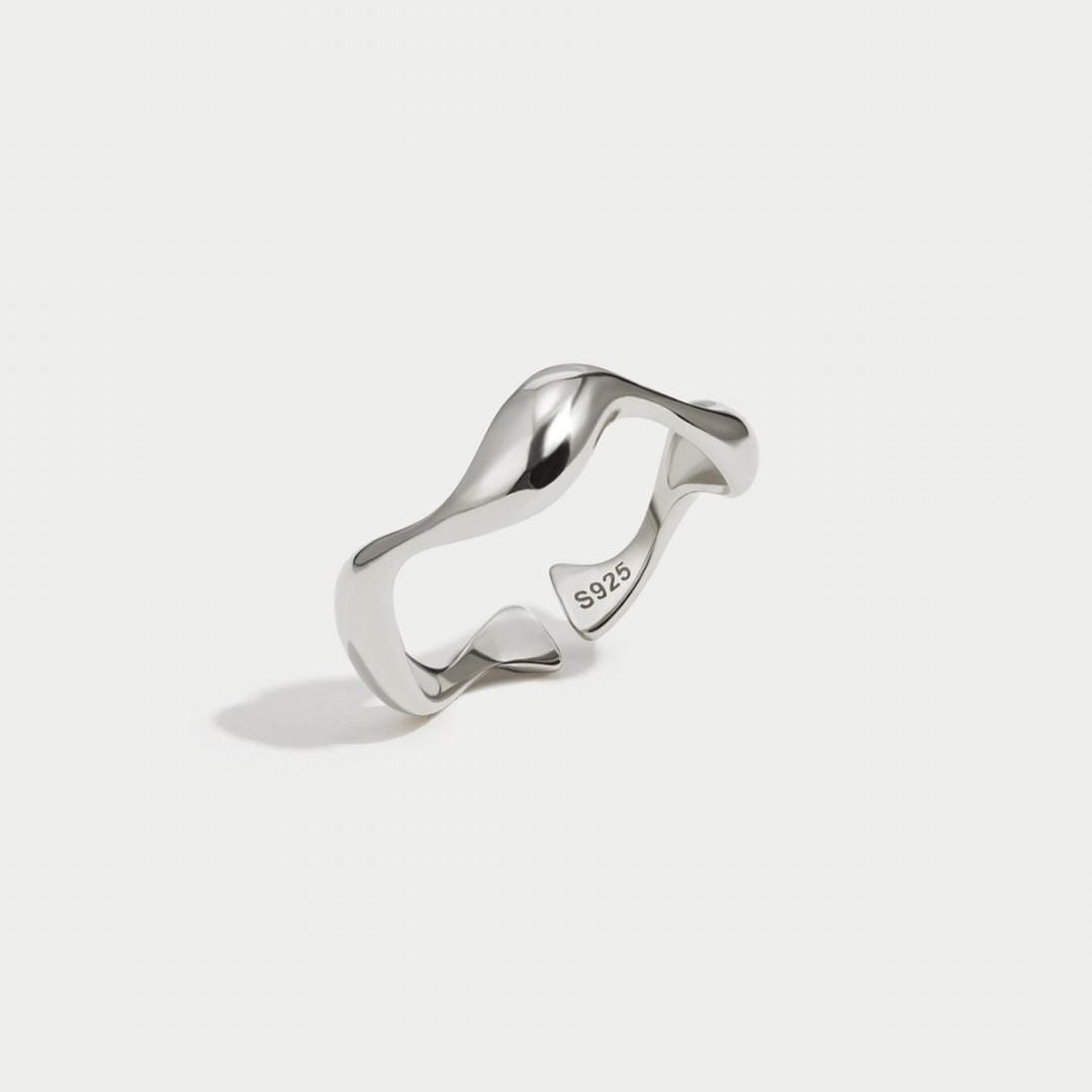 Waves Minimalist Adjustable Ring