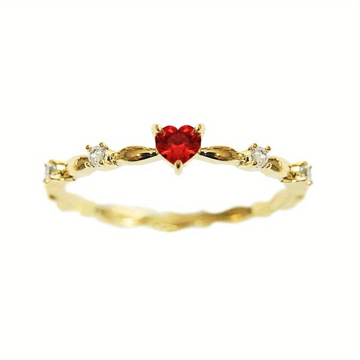 Petite Heart Ruby Ring
