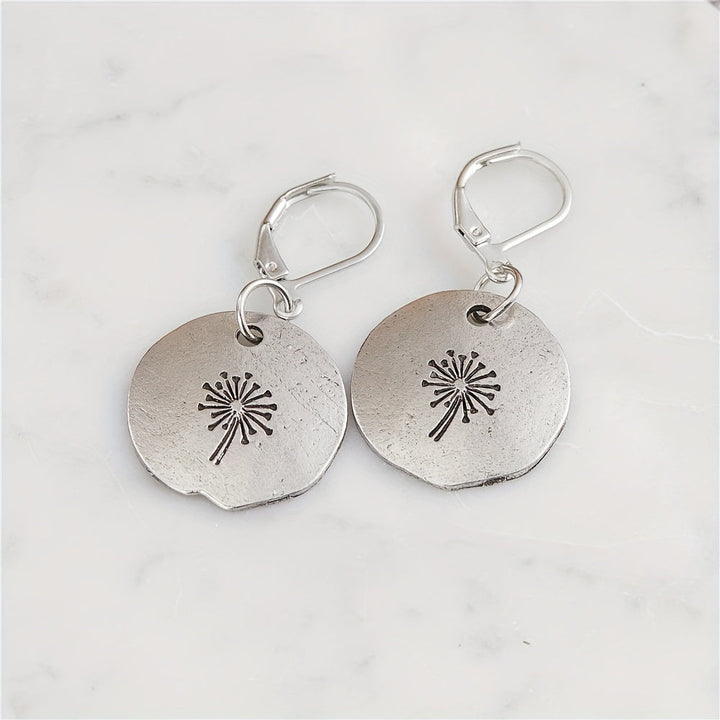 Retro Creative Round Geometric Dandelion Earrings