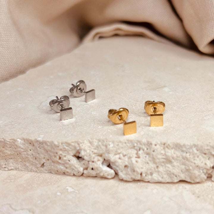 Everyday Square Studs Gold Silver