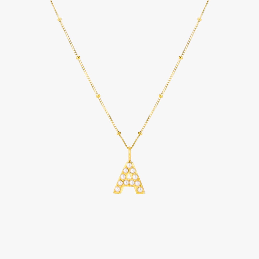 Pearl Initial Pendant Necklace