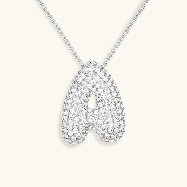 Bubble Initial Crystals Necklace