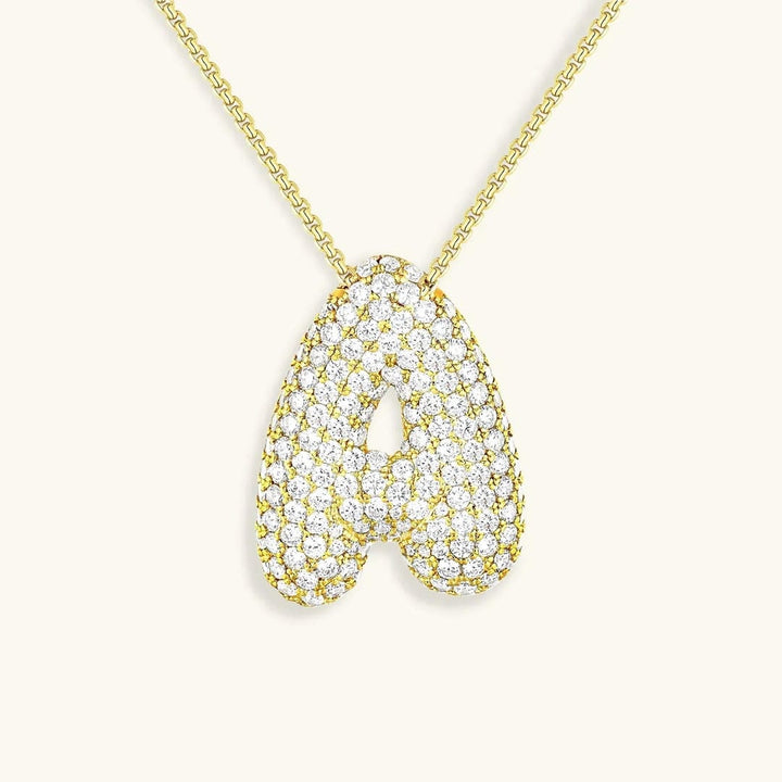 Bubble Initial Crystals Necklace