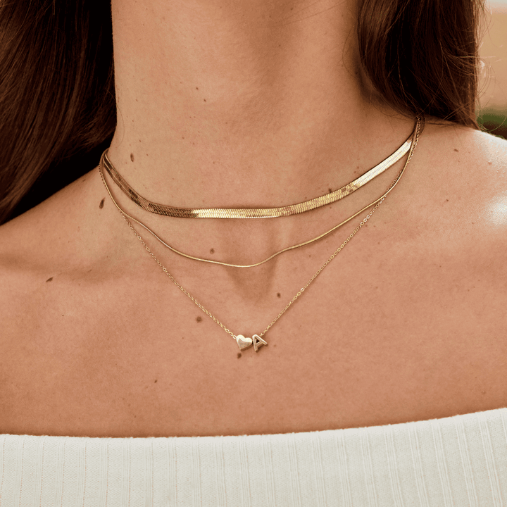 Personalized Gold Initial Heart Necklace