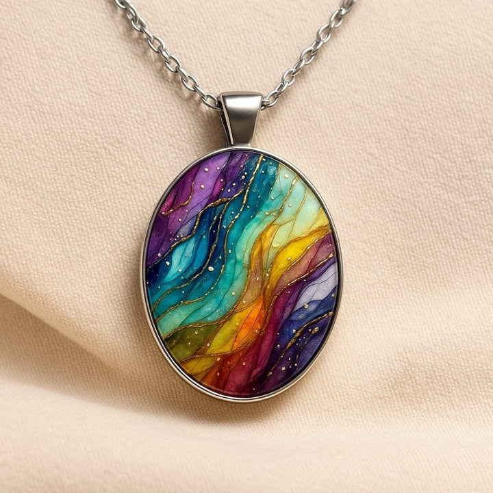 colourful Round Stone Necklace