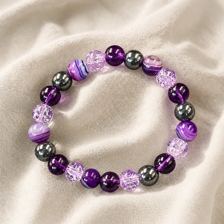 Amethyst Agate Charm Bracelet