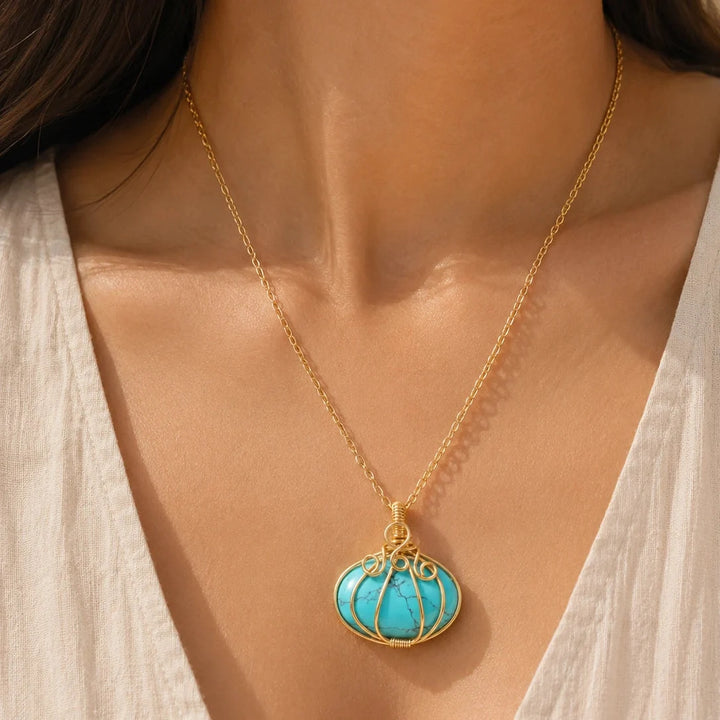 Antique Mermaid – Golden Necklace With Handmade Pendant