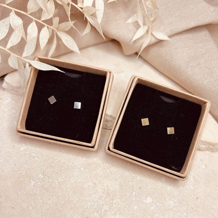 Everyday Square Studs Gold Silver