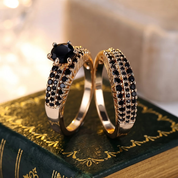 Black Radiance Ring Set