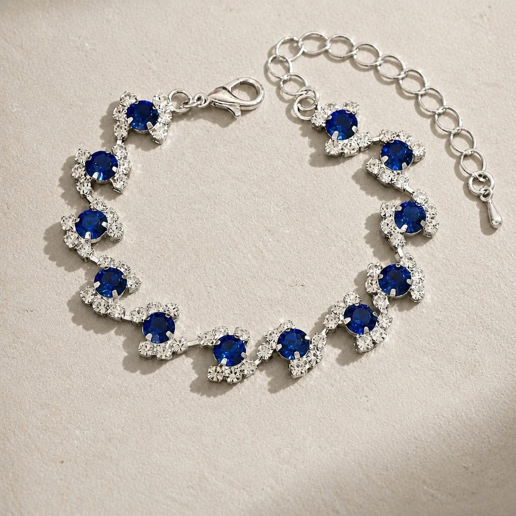 Blue Crystal Link Bracelet