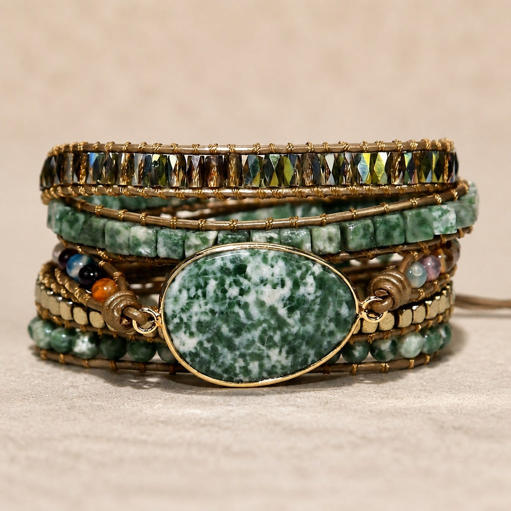 Boho Natural Stone Wrap Bracelet