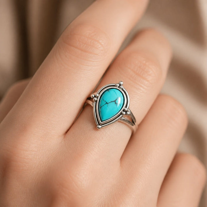 Lustrous Teardrop Faux Ring