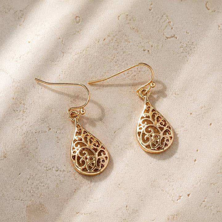 Boho Filigree Teardrop Earrings