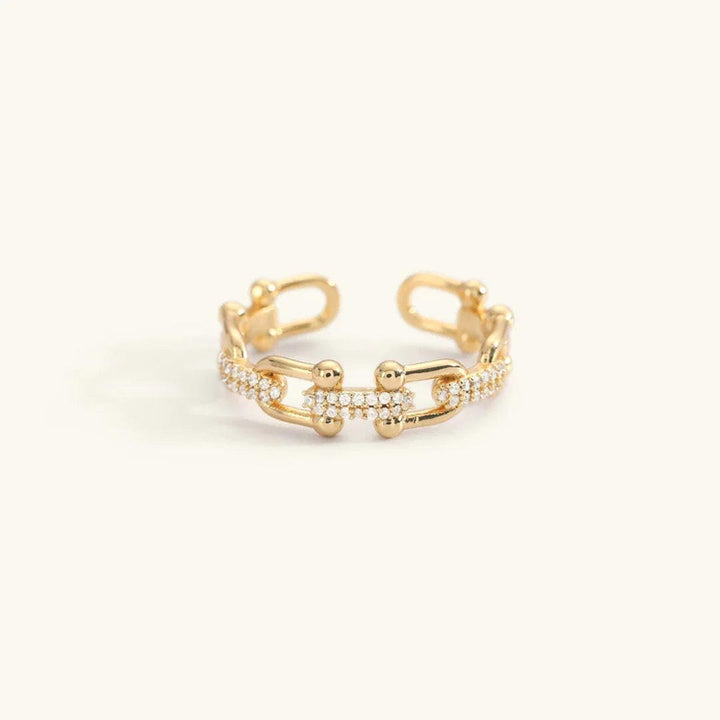 Dazzling Crystal Gold Open Ring