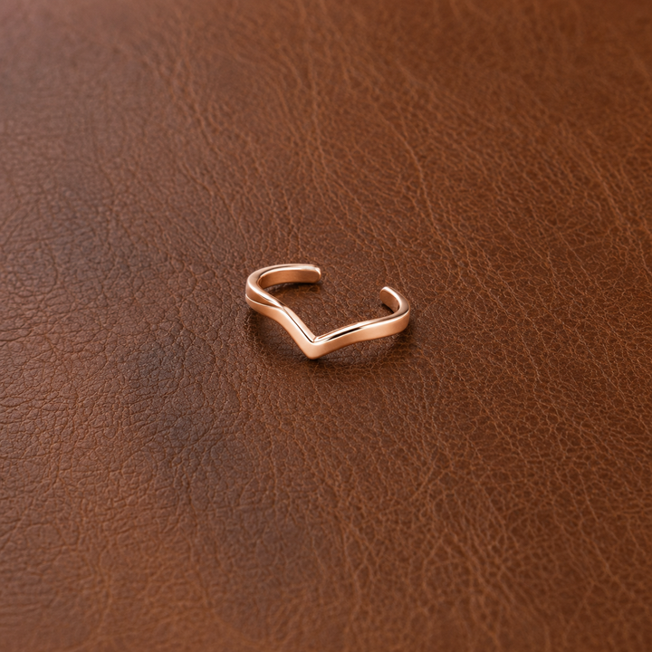 Notch Copper Toe Ring