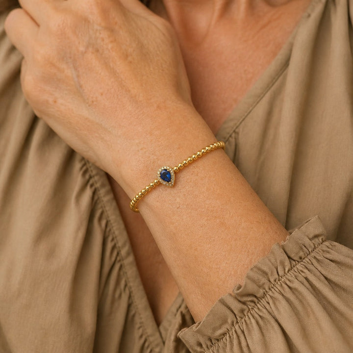 Crystal Zirconia Cuff Gold Bracelet