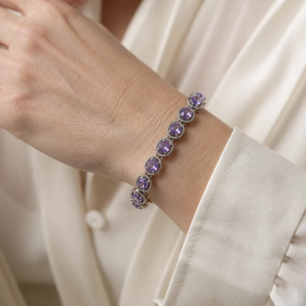 Cubic Zirconia Link Bracelet