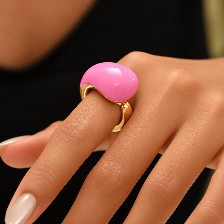 Dew Drop Enamel Ring