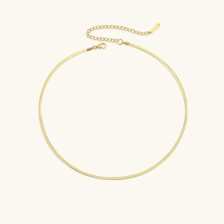 Timeless Herringbone Gold Necklace