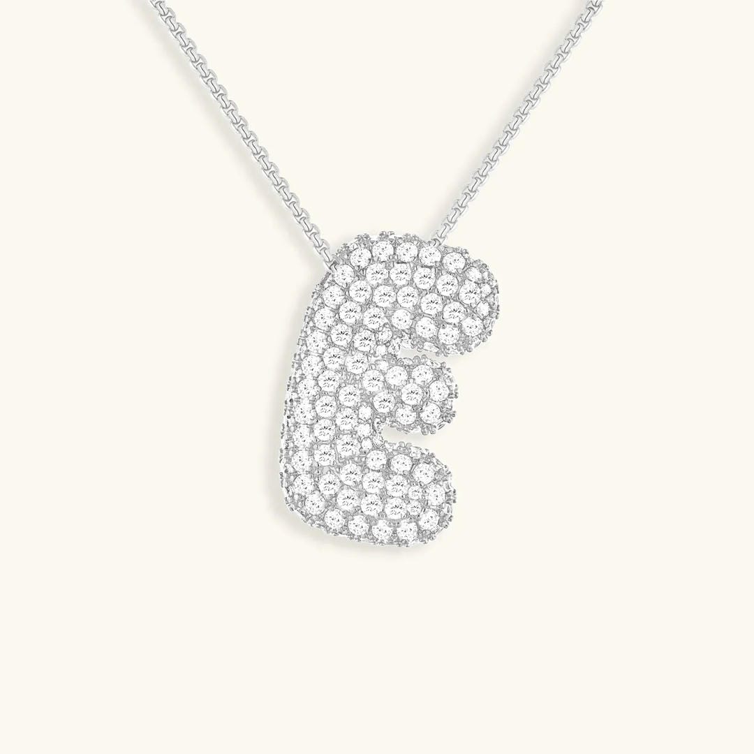Bubble Initial Crystals Necklace
