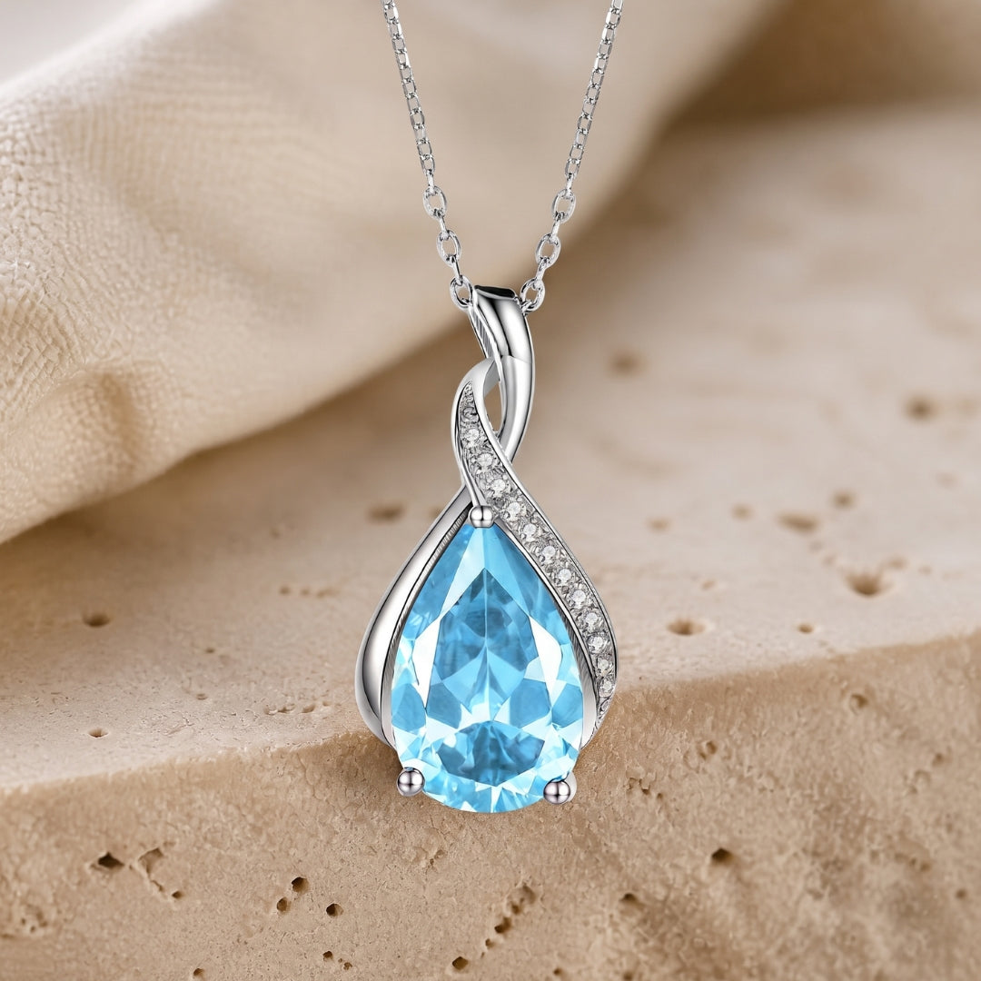 Emerald Teardrop Pendant Necklace