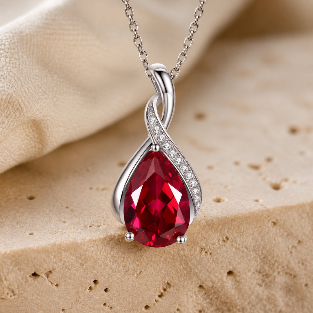 Emerald Teardrop Pendant Necklace