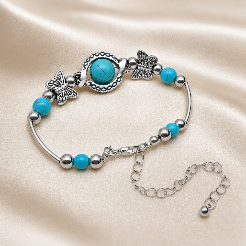 Exquisite Butterfly Bead Bracelet