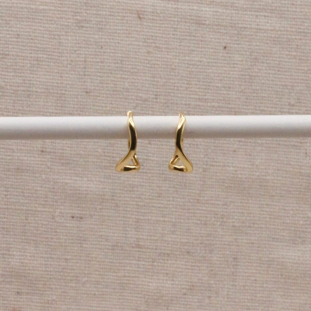 Gold Abstract Wave Hoops