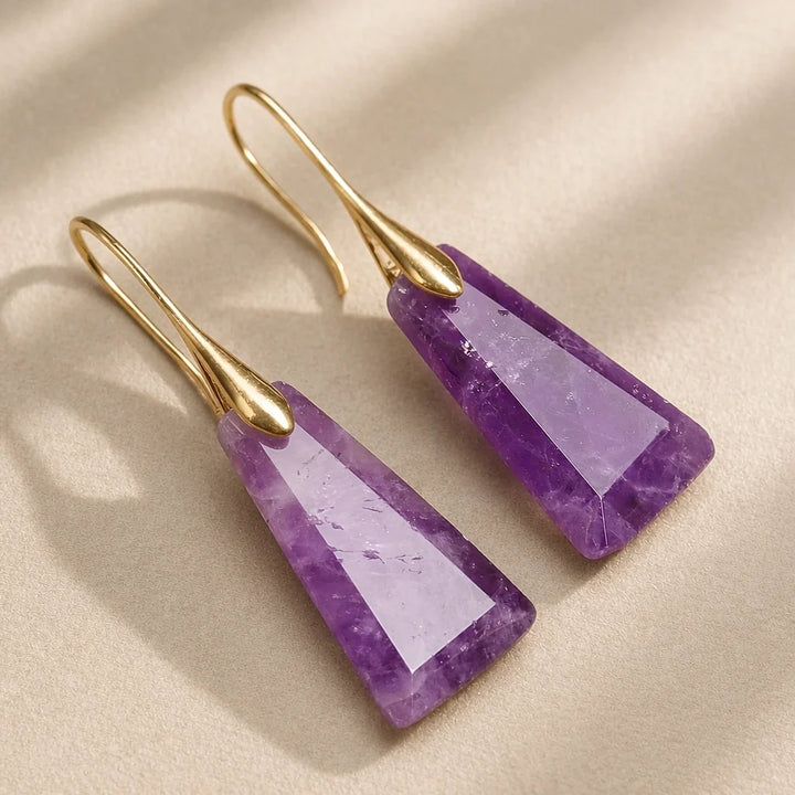 Faceted Geometric Drop Earrings