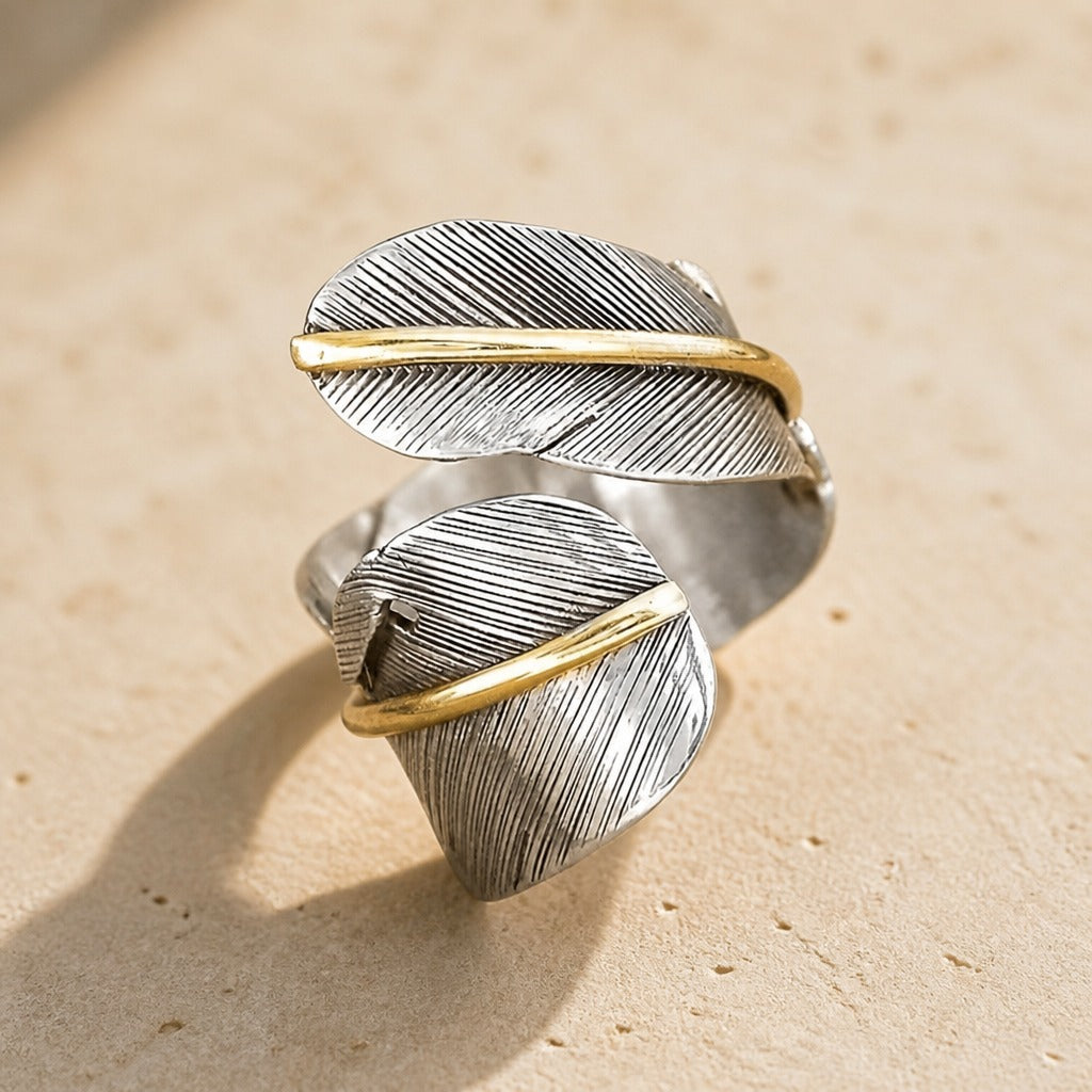 Feather Wrap Silver Ring
