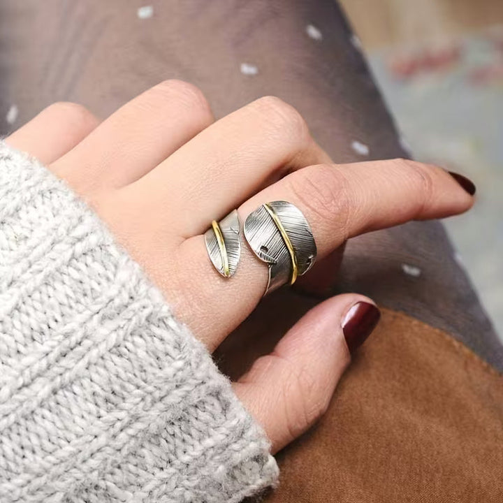Feather Wrap Silver Ring