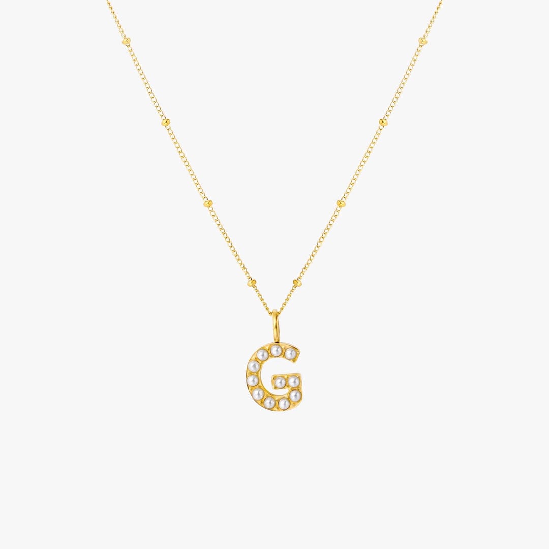 Pearl Initial Pendant Necklace