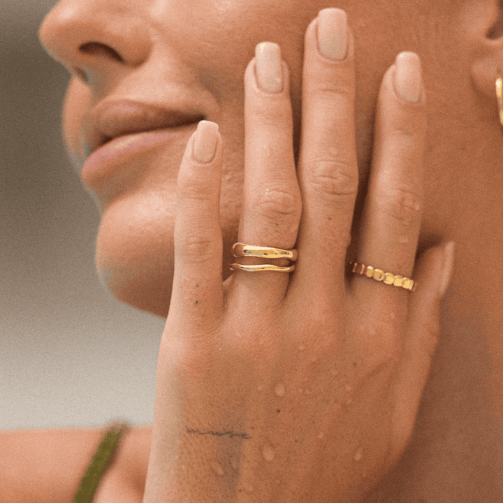 Twin Glow Stackable Ring Duo
