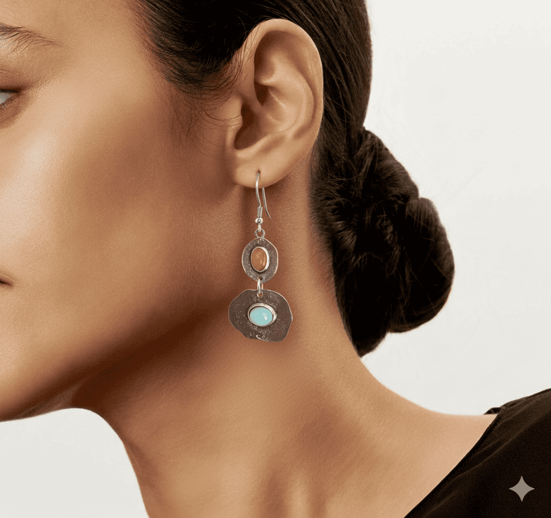 Classic Silver Earrings with Natural Vintage Design