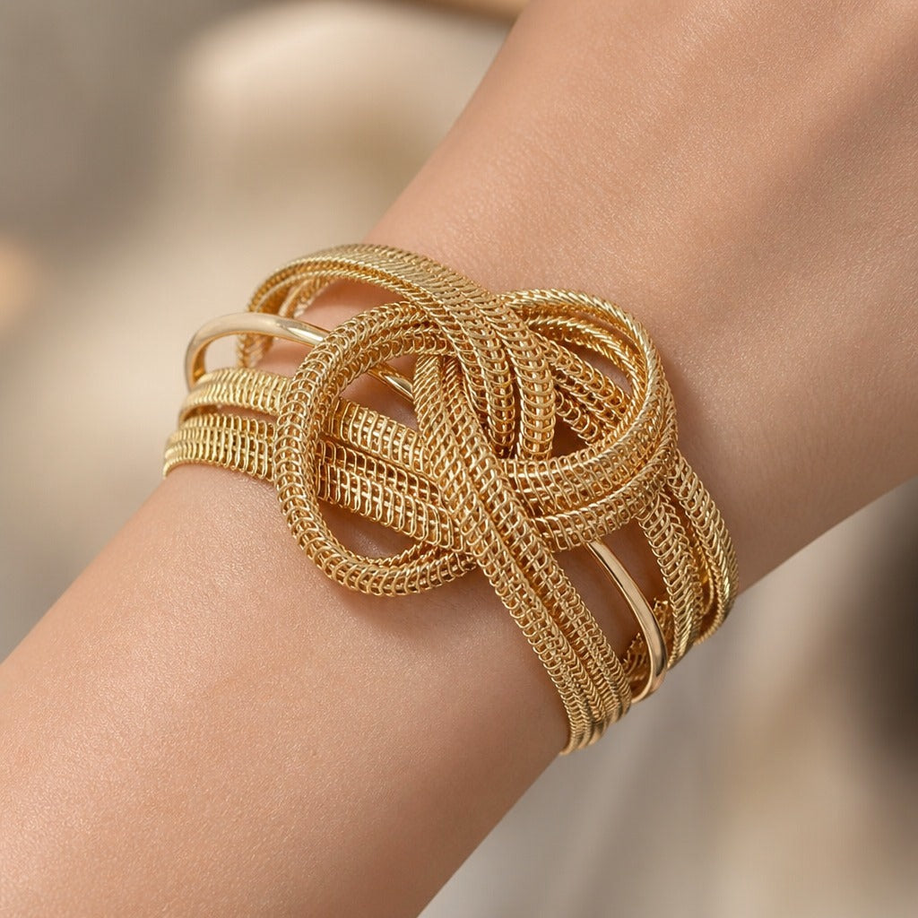 Geometric Hollow Open Cuff Bracelet
