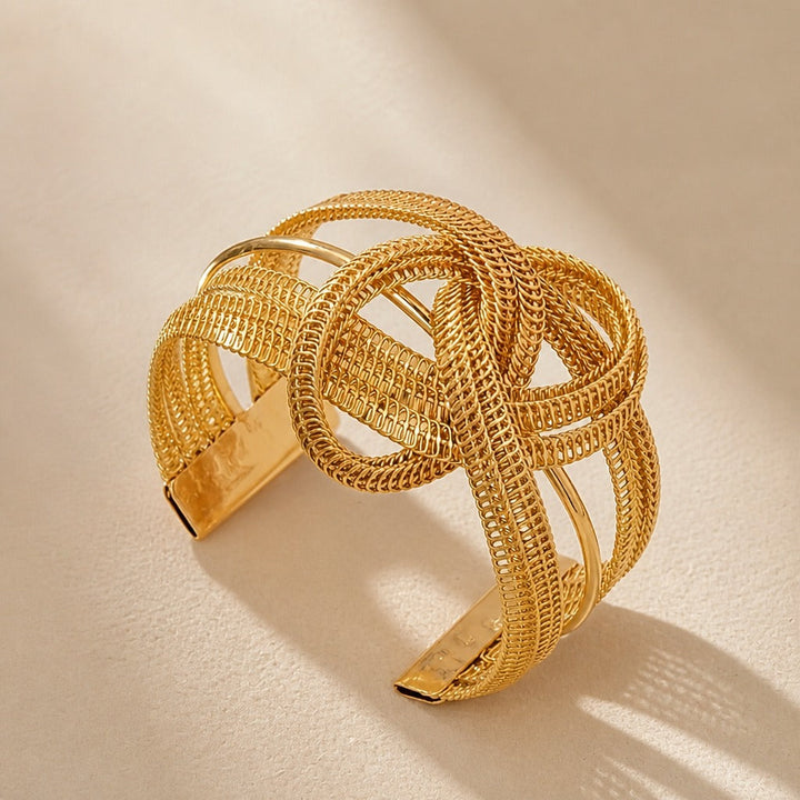 Geometric Hollow Open Cuff Bracelet