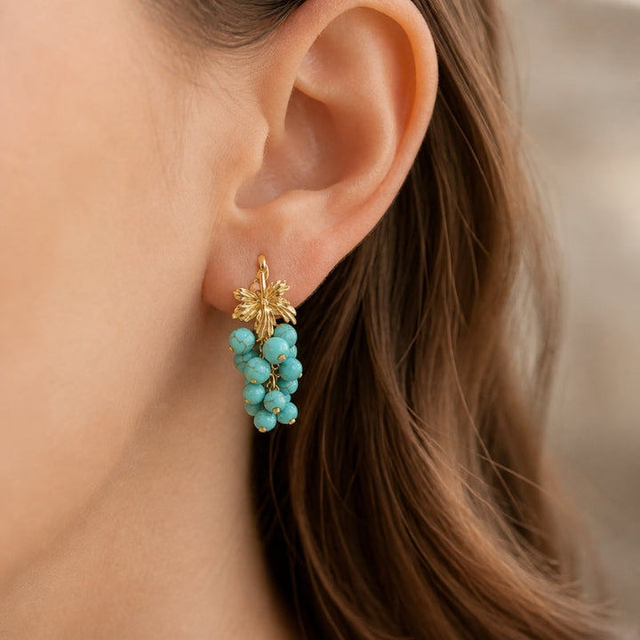 Graceful Turquoise Grape Earrings