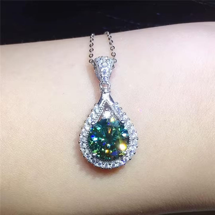 Radiant Emerald Teardrop Necklace