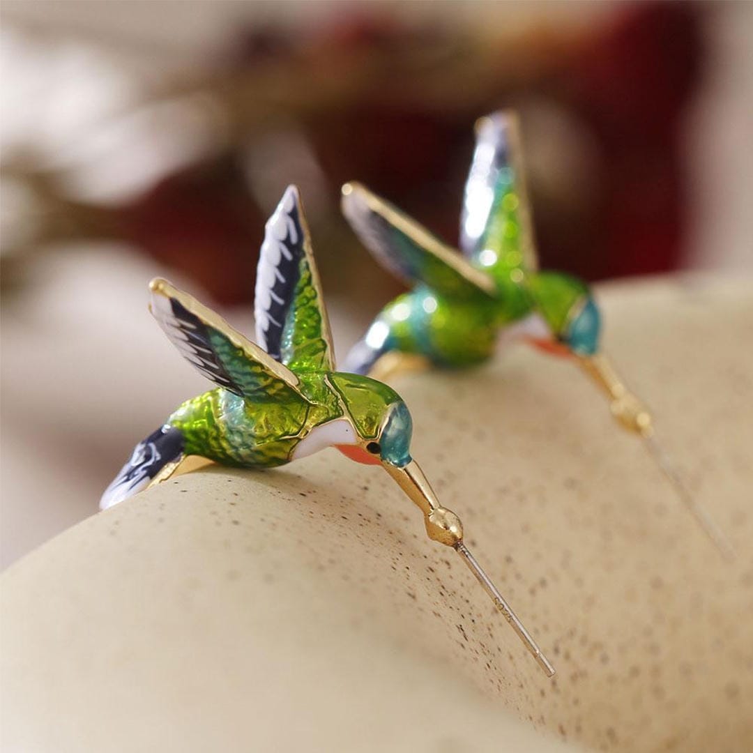 Unique colourful Hummingbird Earrings