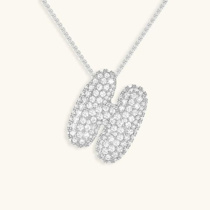 Bubble Initial Crystals Necklace