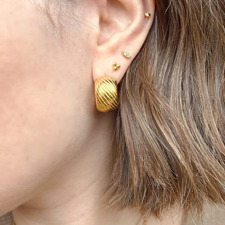 Everyday Ridged Gold Hoops