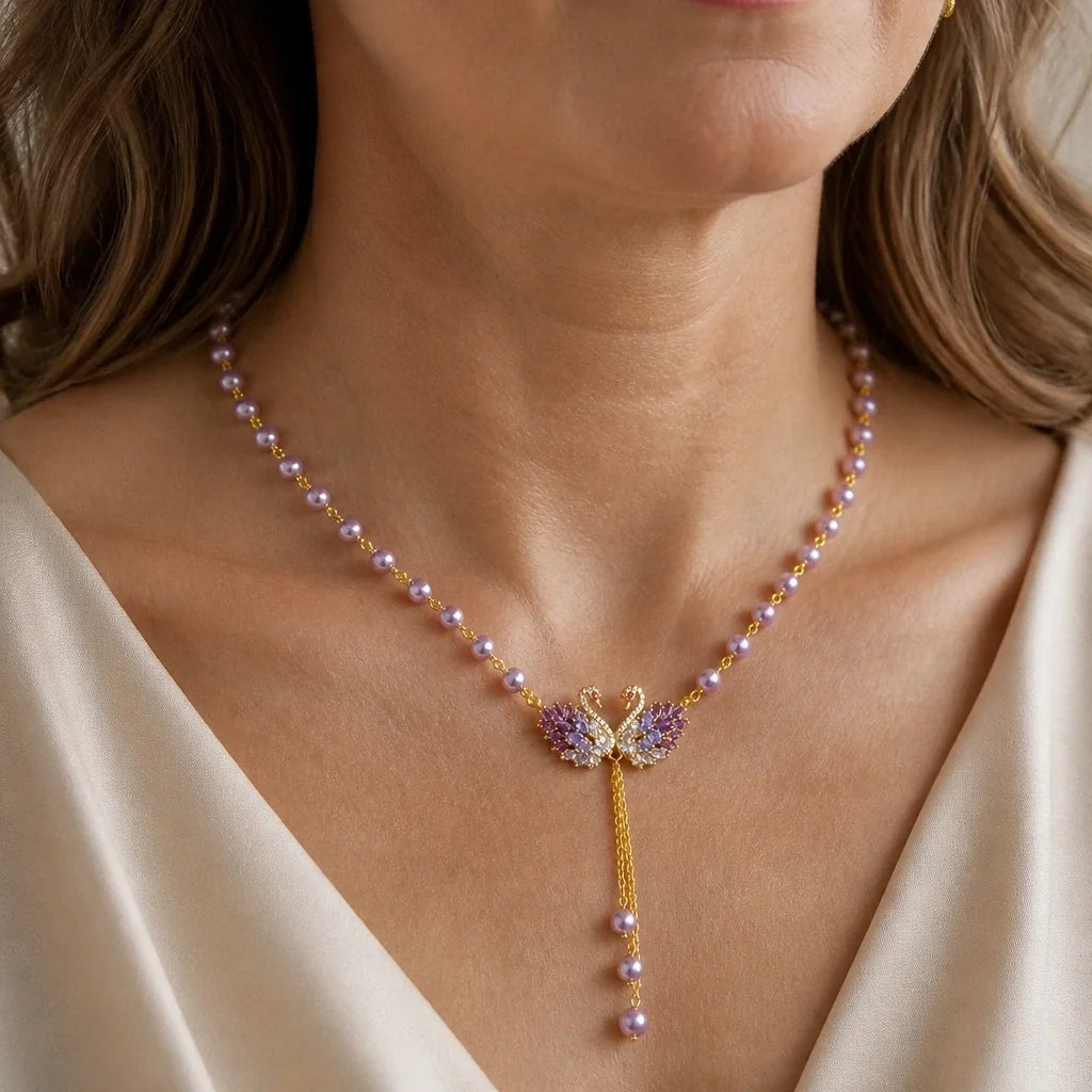 Iconic Purple Swan Necklace
