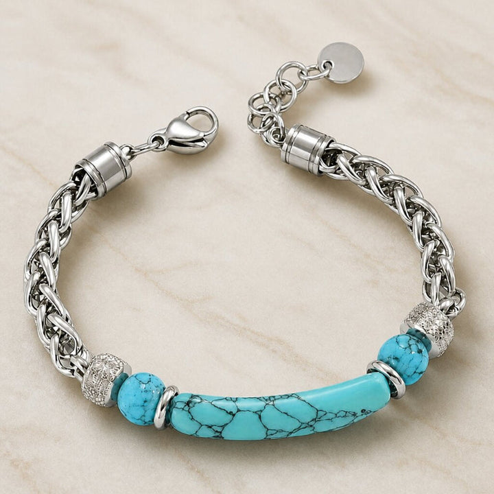 Silver Turquoise Chain Bracelet