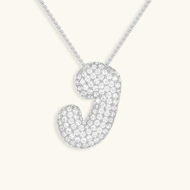 Bubble Initial Crystals Necklace