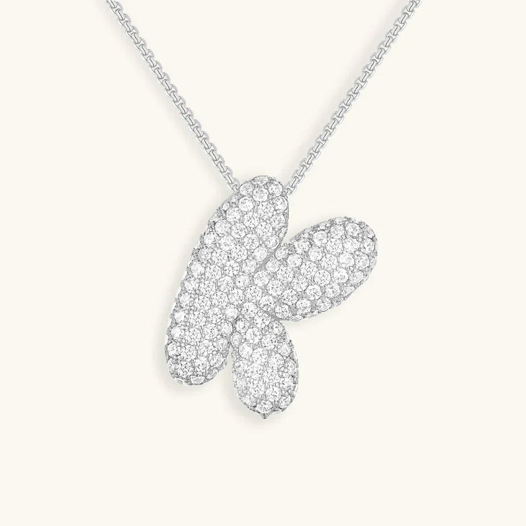 Bubble Initial Crystals Necklace